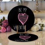 Realhomes Sevgililer Günü Temalı Özel Tasarım Dijital Baskılı Modern 2'li Yuvarlak Servis Altlığı - Supla Realhomes