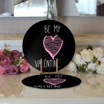 Realhomes Sevgililer Günü Temalı Özel Tasarım Dijital Baskılı Modern 2'li Yuvarlak Servis Altlığı - Supla Realhomes