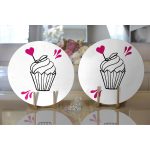 - Supla2li-9262-Gorsel2 - Realhomes Realhomes Sevgililer Günü Temalı Özel Tasarım Dijital Baskılı Modern 2'li Yuvarlak Servis Altlığı - Supla Realhomes