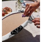 - Supla2li-9266-Gorsel4 - Realhomes Realhomes Mermer Zeminde Geyik Motifli Özel Tasarım Modern 2'li Yuvarlak Servis Altlığı - Supla Realhomes