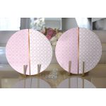 - Supla2li-9273-Gorsel2 - Realhomes Realhomes Pembe & Beyaz Ogea Desenli Dijital Baskılı Modern 2'li Yuvarlak Servis Altlığı - Supla Realhomes