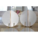 - Supla2li-9274-Gorsel2 - Realhomes  Realhomes Gri & Beyaz Ogea Desenli Dijital Baskılı Modern 2'li Yuvarlak Servis Altlığı - Supla Realhomes