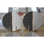 - Supla2li-9276-Gorsel2 - Realhomes Realhomes Siyah & Beyaz Ogea Desenli Dijital Baskılı Modern 2'li Yuvarlak Servis Altlığı - Supla Realhomes