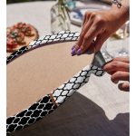 - Supla2li-9276-Gorsel4 - Realhomes Realhomes Siyah & Beyaz Ogea Desenli Dijital Baskılı Modern 2'li Yuvarlak Servis Altlığı - Supla Realhomes