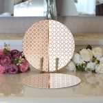 Realhomes Vizon & Beyaz Ogea Desenli Dijital Baskılı Modern 2'li Yuvarlak Servis Altlığı - Supla Realhomes