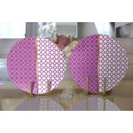 Realhomes Mor & Beyaz Ogea Desenli Dijital Baskılı Modern 2'li Yuvarlak Servis Altlığı - Supla Realhomes