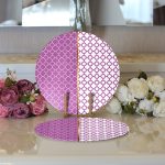 Realhomes Mor & Beyaz Ogea Desenli Dijital Baskılı Modern 2'li Yuvarlak Servis Altlığı - Supla Realhomes