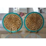 - Supla2li-9281-Gorsel2 - Realhomes  Realhomes Leopar Desenli Dijital Baskılı Modern 2'li Yuvarlak Servis Altlığı - Supla Realhomes