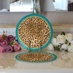 - Supla2li-9281-Gorsel3 - Realhomes  Realhomes Leopar Desenli Dijital Baskılı Modern 2'li Yuvarlak Servis Altlığı - Supla Realhomes