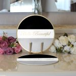 Realhomes Hello Beautiful Siyah & Beyaz Dijital Baskılı Modern 2'li Yuvarlak Servis Altlığı - Supla Realhomes