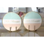 - Supla2li-9285-Gorsel2 - Realhomes Realhomes Hello Beautiful Mint Yeşili & Ten Rengi Dijital Baskılı Modern 2'li Yuvarlak Servis Altlığı - Supla Realhomes