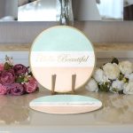 - Supla2li-9285-Gorsel3 - Realhomes Realhomes Hello Beautiful Mint Yeşili & Ten Rengi Dijital Baskılı Modern 2'li Yuvarlak Servis Altlığı - Supla Realhomes