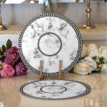 - Supla2li-9291-Gorsel1 - Realhomes Realhomes Mermer Tasarımlı Modern Dijital Baskılı 2'li Yuvarlak Servis Altlığı - Supla Realhomes