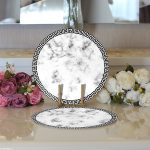 - Supla2li-9292-Gorsel3 - Realhomes  Realhomes Mermer Tasarımlı Modern Dijital Baskılı 2'li Yuvarlak Servis Altlığı - Supla Realhomes