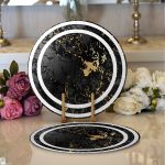 - Supla2li-9293-Gorsel1 - Realhomes Realhomes Mermer Tasarımlı Modern Dijital Baskılı 2'li Yuvarlak Servis Altlığı - Supla Realhomes