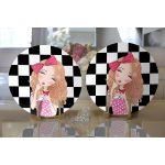 - Supla2li-9296-Gorsel2 - Realhomes Realhomes Dama Zeminli Pancakeli Kız Desenli Modern 2'li Yuvarlak Servis Altlığı - Supla Realhomes