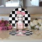 - Supla2li-9300-Gorsel3 - Realhomes Realhomes Dama Zeminli Kitap Okuyan Kız Tasarımlı 2'li Yuvarlak Servis Altlığı - Supla Realhomes