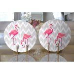 - Supla2li-943-Gorsel2 - Realhomes Realhomes Gri Zigzag Zeminde Flamingolar Temalı Modern 2'li Yuvarlak Servis Altlığı - Supla Realhomes