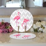 - Supla2li-943-Gorsel3 - Realhomes Realhomes Gri Zigzag Zeminde Flamingolar Temalı Modern 2'li Yuvarlak Servis Altlığı - Supla Realhomes