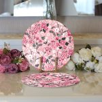 - Supla2li-945-Gorsel3 - Realhomes  Realhomes Çiçek Temalı Dijital Baskılı Modern 2'li Yuvarlak Servis Altlığı - Supla Realhomes
