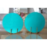 Realhomes Turkuaz Renkli Dijital Baskılı Modern 2'li Yuvarlak Servis Altlığı - Supla Realhomes