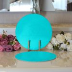 Realhomes Turkuaz Renkli Dijital Baskılı Modern 2'li Yuvarlak Servis Altlığı - Supla Realhomes