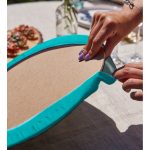 Realhomes Turkuaz Renkli Dijital Baskılı Modern 2'li Yuvarlak Servis Altlığı - Supla Realhomes