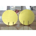 - Supla2li-961-Gorsel2 - Realhomes  Realhomes Sarı Renkli Dijital Baskılı Modern 2'li Yuvarlak Servis Altlığı - Supla Realhomes