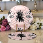 - Supla2li-969-Gorsel1 - Realhomes  Realhomes Flamingo Desenli Dijital Baskılı Modern 2'li Yuvarlak Servis Altlığı - Supla Realhomes