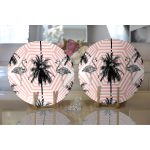 - Supla2li-969-Gorsel2 - Realhomes  Realhomes Flamingo Desenli Dijital Baskılı Modern 2'li Yuvarlak Servis Altlığı - Supla Realhomes
