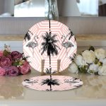 - Supla2li-969-Gorsel3 - Realhomes  Realhomes Flamingo Desenli Dijital Baskılı Modern 2'li Yuvarlak Servis Altlığı - Supla Realhomes