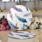 - Supla2li-978-Gorsel1 - Realhomes  Realhomes Dijital Baskılı Kılı Modern 2'li Yuvarlak Servis Altlığı - Supla Realhomes