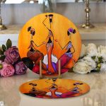 - Supla2li-arap3kiz-Gorsel1 - Realhomes Realhomes Modern Arap 3 Kız Motifli Dijital Baskılı 2'li Yuvarlak Servis Altlığı - Supla Realhomes