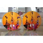 - Supla2li-arap3kiz-Gorsel2 - Realhomes Realhomes Modern Arap 3 Kız Motifli Dijital Baskılı 2'li Yuvarlak Servis Altlığı - Supla Realhomes