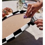 Realhomes Siyah Beyaz Dama Tasarımlı Dijital Baskılı Modern 2'li Yuvarlak Servis Altlığı - Supla Realhomes