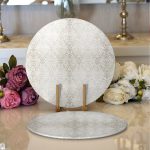 - Supla2li-damask-Gorsel1 - Realhomes  Realhomes Krem Renkli Damask Motifleri Tasarımlı Modern 2'li Yuvarlak Servis Altlığı - Supla Realhomes