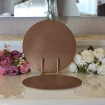 Realhomes Kahverengi Dijital Baskılı Modern 2'li Yuvarlak Servis Altlığı - Supla Realhomes