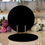 Realhomes Düz Siyah Renkli Dijital Baskılı Modern 2'li Yuvarlak Servis Altlığı - Supla Realhomes