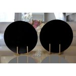 Realhomes Düz Siyah Renkli Dijital Baskılı Modern 2'li Yuvarlak Servis Altlığı - Supla Realhomes