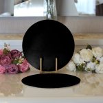 Realhomes Düz Siyah Renkli Dijital Baskılı Modern 2'li Yuvarlak Servis Altlığı - Supla Realhomes