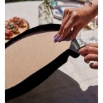 Realhomes Düz Siyah Renkli Dijital Baskılı Modern 2'li Yuvarlak Servis Altlığı - Supla Realhomes