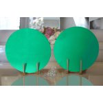 - Supla2li-yesil-Gorsel2 - Realhomes Realhomes Düz Yeşil Renkli Dijital Baskılı Modern 2'li Yuvarlak Servis Altlığı - Supla Realhomes