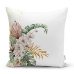 Tropik Yaprak Motifli Dijital Baskılı Dekoratif Yastık Kırlent Kılıfı Realhomes