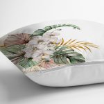 Tropik Yaprak Motifli Dijital Baskılı Dekoratif Yastık Kırlent Kılıfı Realhomes