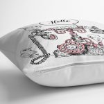 - Rh-K10005-Gorsel3 - Realhomes Beyaz Zemin Antika Telefon Çizimli Dijital Baskılı Dekoratif Yastık Kırlent Kılıfı Realhomes