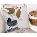 Özel Tasarım Yaprak Motifli Dijital Baskılı Modern Yastık Kırlent Kılıfı Realhomes
