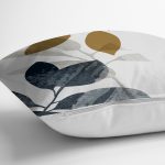 Özel Tasarım Yaprak Motifli Dijital Baskılı Modern Yastık Kırlent Kılıfı Realhomes