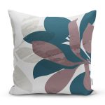 Özel Tasarım Yaprak Motifli Dijital Baskılı Dekoratif Yastık Kırlent Kılıfı Realhomes
