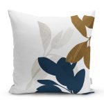 Özel Tasarım Yaprak Motifli Dijital Baskılı Modern Yastık Kırlent Kılıfı Realhomes