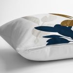 Özel Tasarım Yaprak Motifli Dijital Baskılı Modern Yastık Kırlent Kılıfı Realhomes